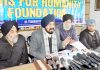 Chairman of Sikhs for Humanity Foundation, Surinder Singh Bunty addressing a press conference at Jammu on Tuesday.