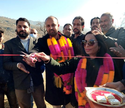 DDC Member Shahnawaz Choudhary inaugurating construction work of Sports Complex at Surankote on Saturday.