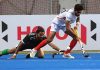 Indian and Pakistani players in action during the clash for the 3rd and 4th place during Asian Champions Trophy in Dhaka on Wednesday.