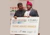 Harmanjot Singh being awarded with 'Theme Award Winner' during Youth Ideathon at IIT Delhi.