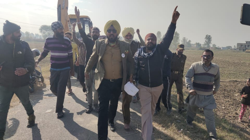 DDC Member TS Tony leading protest in favour of families hit by Gharana wetland development.