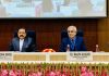 Union Minister Dr Jitendra Singh as chief guest, flanked by Vice Chairman Niti Aayog, Rajiv Kumar and CEO Niti Aayog, Amitabh Kant at the National Workshop on “Bamboo Development Mission” organised by NITI Aayog at Vigyan Bhawan, New Delhi on Thursday.