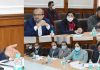 Chief Secretary, Dr. Arun Kumar Mehta chairing a meeting at Jammu on Thursday.