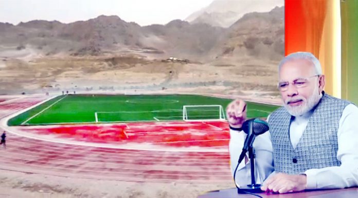 Prime Minister Narendra Modi refers to Astro Turf football stadium in Ladakh during 'Mann Ki Baat' on Sunday.
