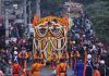 Impressive Shobha Yatra being taken out in Jammu on Monday. -Excelsior/Rakesh