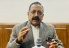 Union Minister Dr Jitendra Singh briefing the media about COVID related guidelines issued by DoPT, at New Delhi on Sunday.