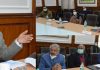 Chief Secretary Arun K Mehta chairing a meeting on Wednesday.