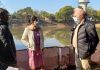 JMC Commissioner Avny Lavasa visiting water bodies at Jammu on Tuesday.