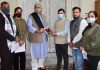 ABVP delegation submitting charter of demands to Lt. Governor Manoj Sinha on Tuesday.