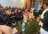 Harsh Dev Singh addressing a public meeting at Roundomail in Udhampur on Tuesday.