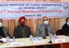 Dignitaries at 43rd Annual General Meeting of IIPA, J&K Regional Branch in Jammu on Saturday.