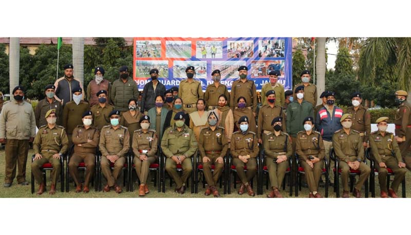 Officers and jawans posing for group photograph after Annual Raising Day celebrations.