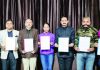 Office bearers of Tawi Trekkers releasing calendar of activities at Jammu.