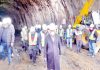 MD, NHIDCL Chanchal Kumar inspecting work on Sudh Mahadev-Dranga Tunnel in Jammu region.