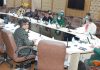 Advisor Farooq Khan chairing a meeting in Jammu on Thursday.