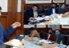 Chief Secretary AK Mehta chairing a meeting in Jammu on Tuesday.