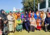 NC president, Dr Farooq Abdullah at women wing function of the party in Jammu on Sunday.