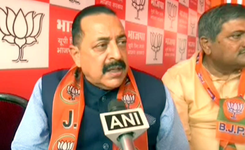Union Minister and Senior BJP Central leader Dr Jitendra Singh talking to media on the sidelines of election campaign, at Varanasi.