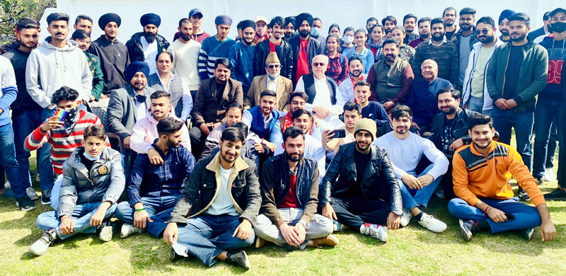 Members of NCSU and other delegations posing with NC president, Dr Farooq Abdullah.