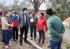 DC Reasi Charandeep Singh inspecting Water Supply Scheme at Aghar Jitto on Wednesday.