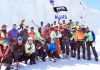Participants displaying victory signs during Ladakh Ice-climbing festival at Leh.