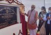 LG Manoj Sinha laying foundation stone for newly sanctioned faculties at SKUAST-J on Monday.