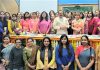 Union Minister Dr Jitendra Singh posing for photograph with successful women scientists from across the country, after releasing book containing 75 success stories of Indian Women Scientists, to mark International Women’s Day in the 75th year of independence, at New Delhi on Tuesday.