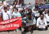 Protests for restoration of Old Pension Scheme in Jammu and Srinagar. -Excelsior/Rakesh/Shakeel
