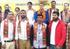 BDC Chairman, Deputy Chairman and other political activists from Uri who joined BJP at Jammu posing with party president, Ravinder Raina and other leaders on Wednesday.