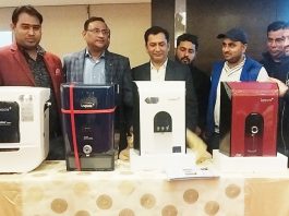 Officials of Livpure India Private Limited launching home appliances in Jammu.