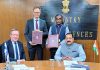 Visiting Finland Minister and Union Minister Dr Jitendra Singh witness the signing of an MoU to establish Indo-Finnish Virtual Network Centre on Quantum Computing at New Delhi on Monday.