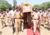 Police officers during wreath laying ceremony.