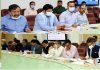 LG Manoj Sinha chairing a meeting at Srinagar.