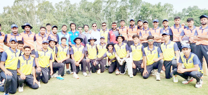 Players posing alongwith Selectors and Officials at GGM Science College Hostel Ground in Jammu.