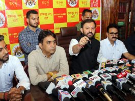 Ankur Sharma addressing a press conference at Jammu on Monday.— Excelsior/Rakesh
