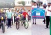 DC Ashok Sharma flagging off cycle rally at Kishtwar on Wednesday.