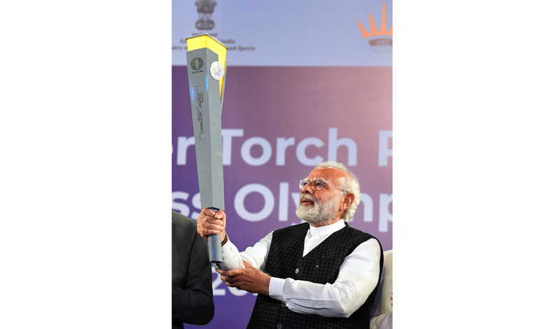 The Prime Minister Narendra Modi launched the historic torch relay