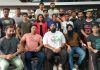 Selected players posing for a group photograph along with dignitaries at Jammu on Monday.