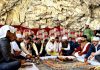 SASB officers and others performing pooja at holy cave shrine of Shri Amarnath ji on Tuesday.