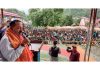 Union Minister Dr Jitendra Singh addressing a public rally at Bani in district Kathua on Monday.