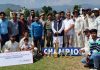 Winning team posing for a group photograph alongwith dignitaries at Poonch on Saturday.