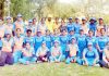Team posing alongwith selectors and other officials at University Ground in Jammu on Tuesday.