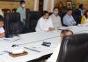 Lieutenant Governor Manoj Sinha chairing a meeting on Thursday.