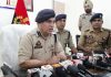 SSP Kathua, Romesh Chander Kotwal addressing a press conference on Tuesday. -Excelsior/Pardeep Sharma