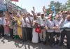 PoJK DPs staging protest demonstration near Press Club in Jammu on Friday. -Excelsior/Rakesh