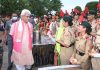 Lt Governor interacts with NCC cadets during National Integration Camp in Srinagar.