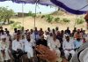 Senior BJP leader Devender Singh Rana addressing public at Palpad in Jammu on Friday.