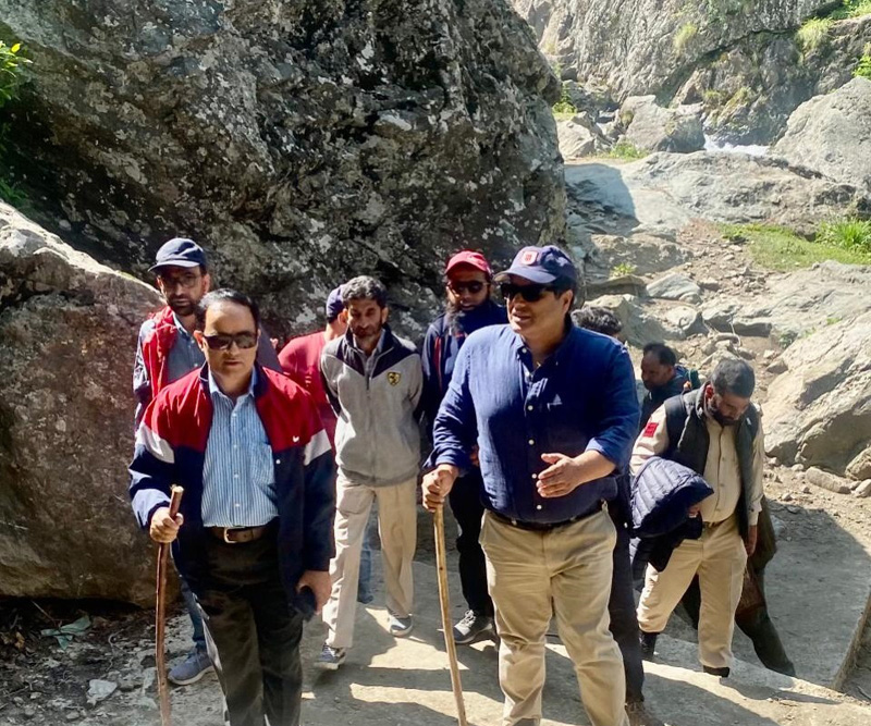 Tourism Secretary Sarmad Hafeez during visit to Pahalgam.