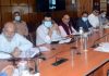 Principal Secretary Health & Medical Education Manoj K Dwivedi chairing a meeting in Srinagar.