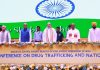 Union Home Minister Amit Shah and LG Manoj Sinha among others at a conference on national security and drug trafficking in Chandigarh on Saturday.